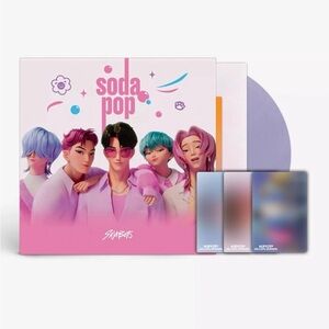 K-Pop Demon Hunters Netflix SAJA BOYS Soda Pop 7" Lavender Vinyl Card stickers